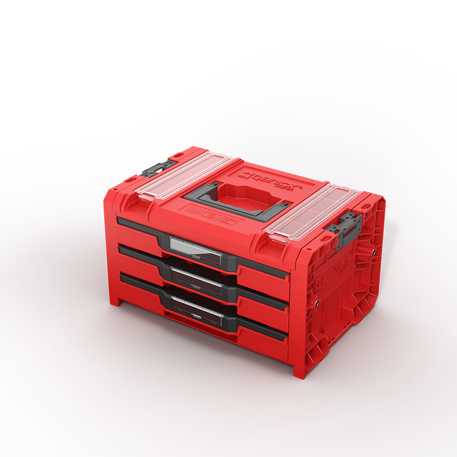 Qbrick System PRO Drawer 3 Toolbox 2.0 Profi Expert Red Ultra HD Custom